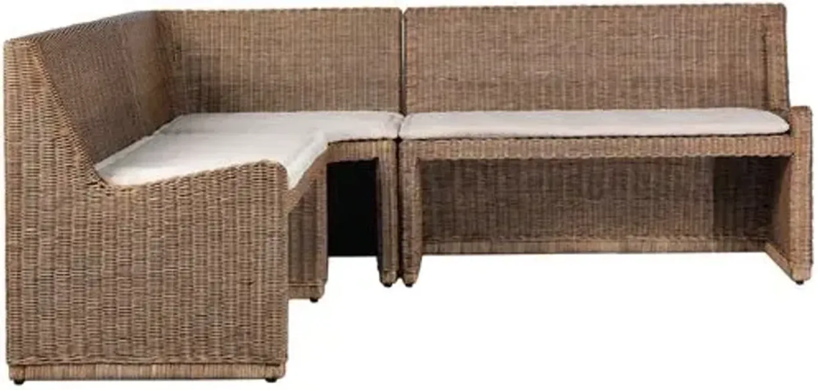 Senna L Shape Dining Banquette - Amber Lewis x Four Hands - Brown