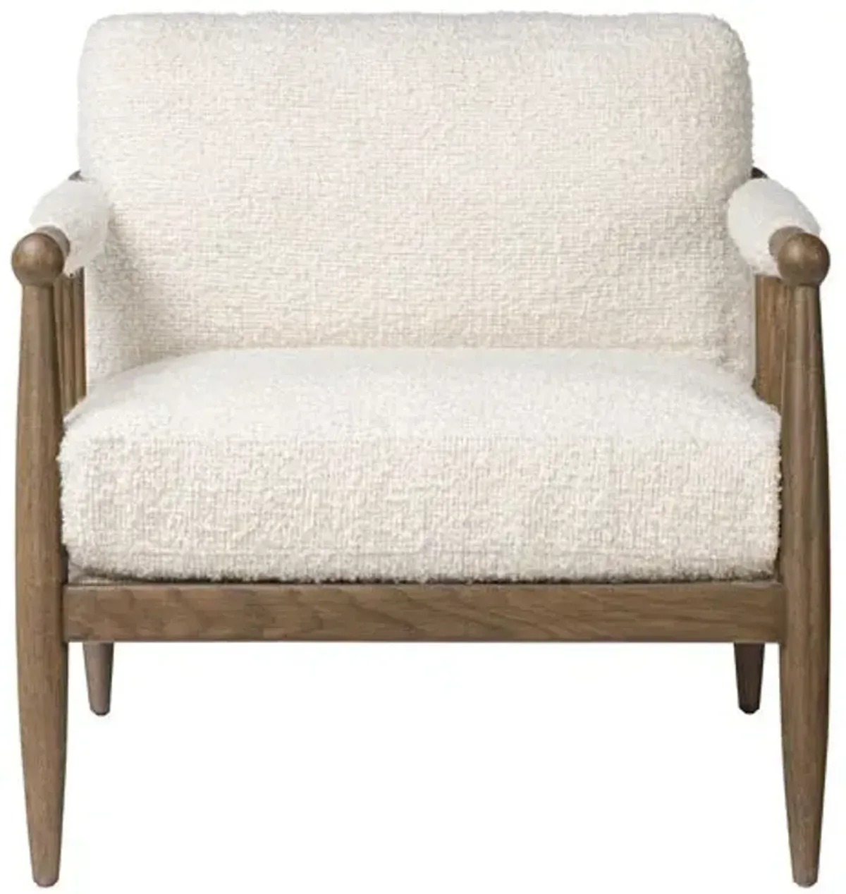 Warren Bouclé Accent Chair - White - Amber Lewis x Four Hands, Comfortable, Durable