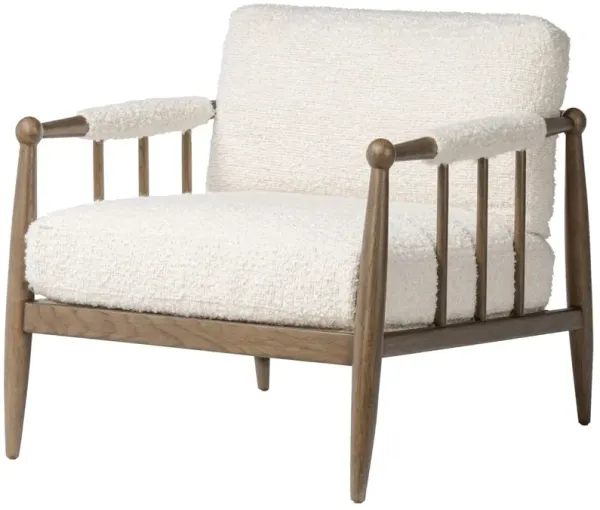Warren Bouclé Accent Chair, White