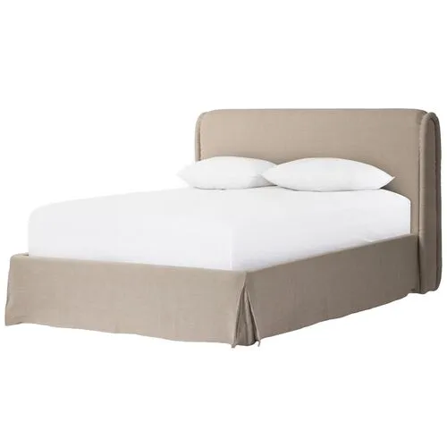 Wyndham Linen Slipcover Bed - Amber Lewis x Four Hands - Beige