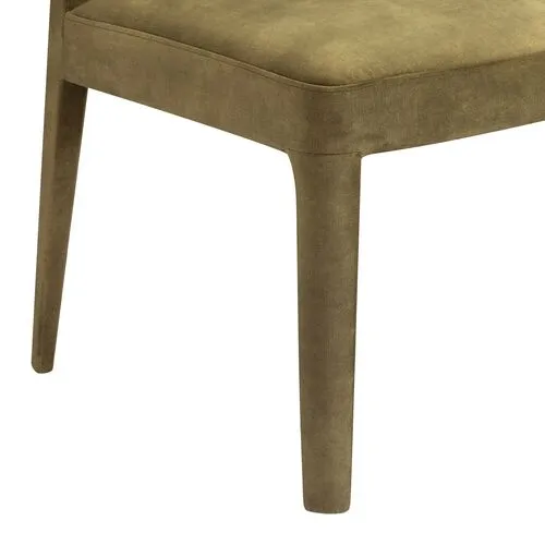 Lilith Velvet Dining Side Chair - Green - Tulsi Home