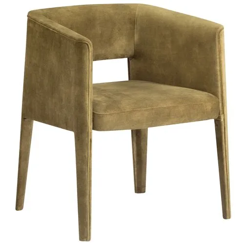 Lilith Velvet Dining Armchair - Green - Tulsi Home