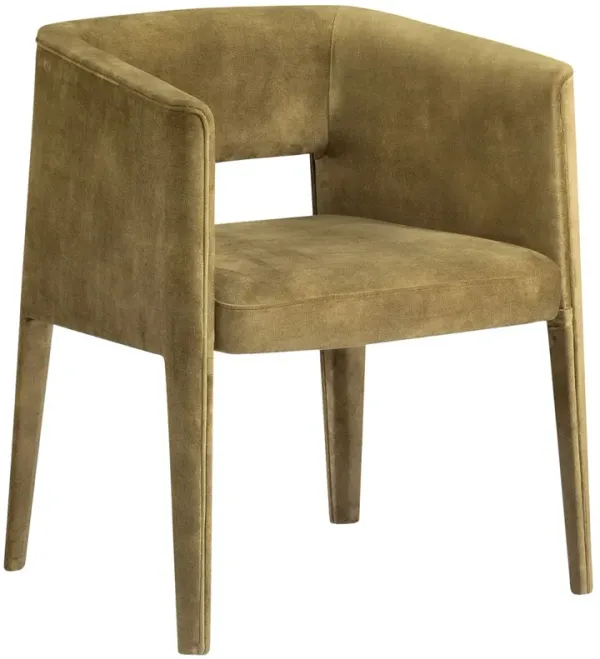 Lilith Velvet Dining Armchair, Green