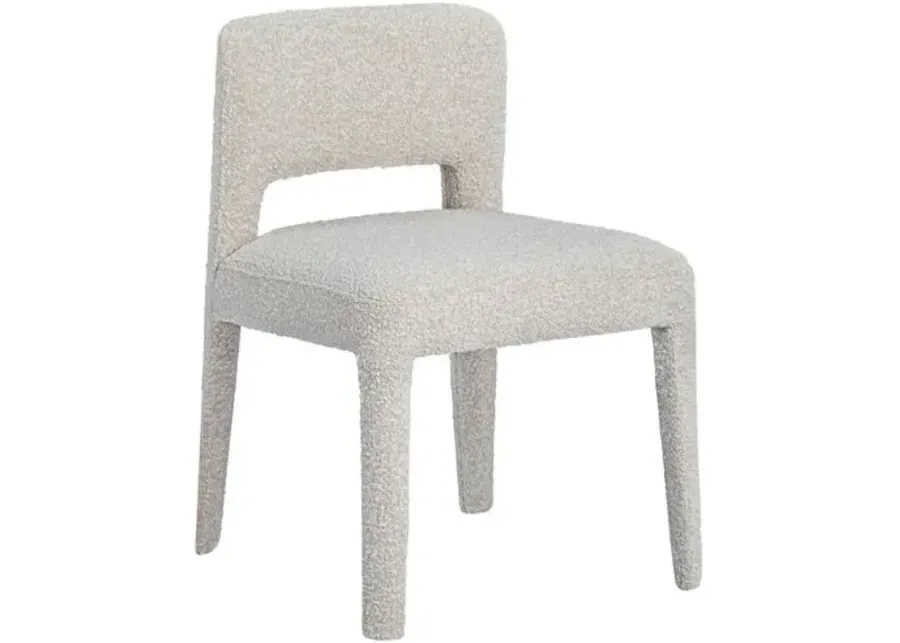 Lilith Boucle Dining Side Chair - White - Tulsi Home