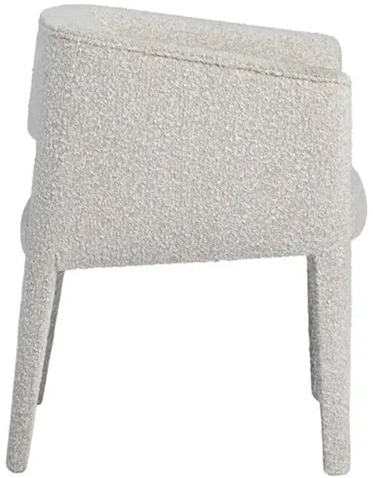 Lilith Boucle Dining Armchair - White - Tulsi Home