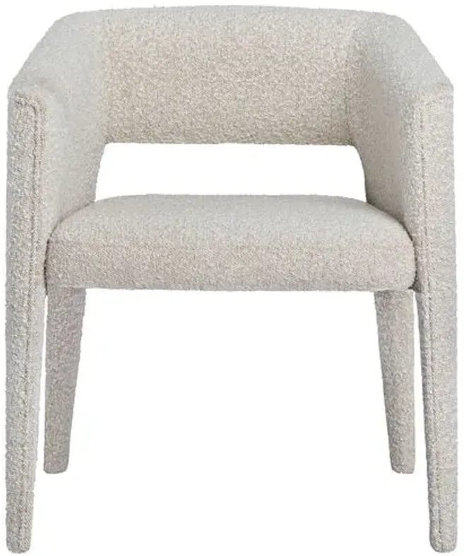 Lilith Boucle Dining Armchair - White - Tulsi Home