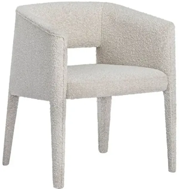 Lilith Boucle Dining Armchair - White - Tulsi Home