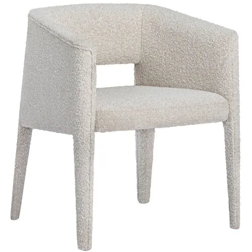 Lilith Boucle Dining Armchair - White - Tulsi Home