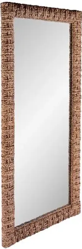 Laguna Banana Leaf Floor Mirror - Natural - Brown