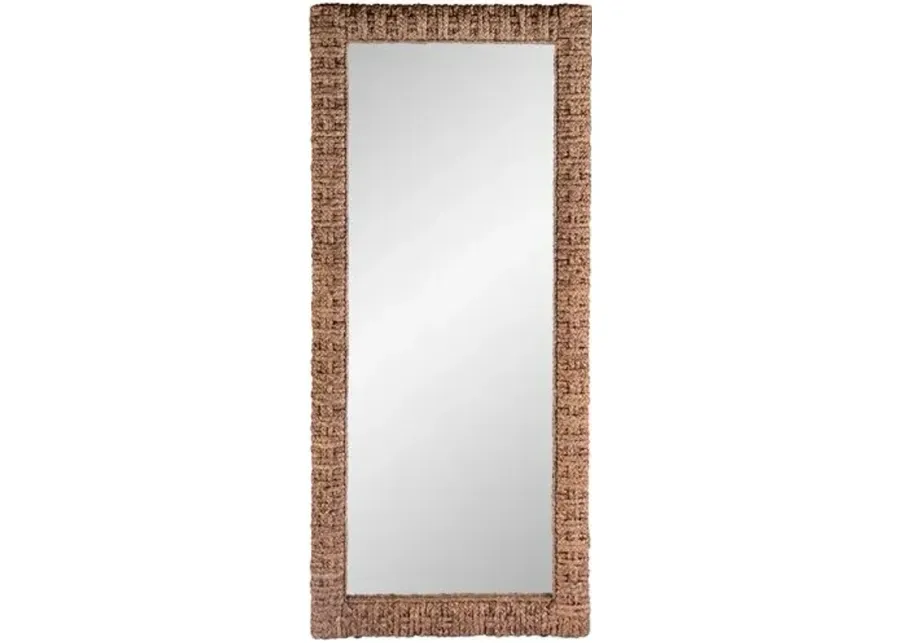 Laguna Banana Leaf Floor Mirror - Natural - Brown