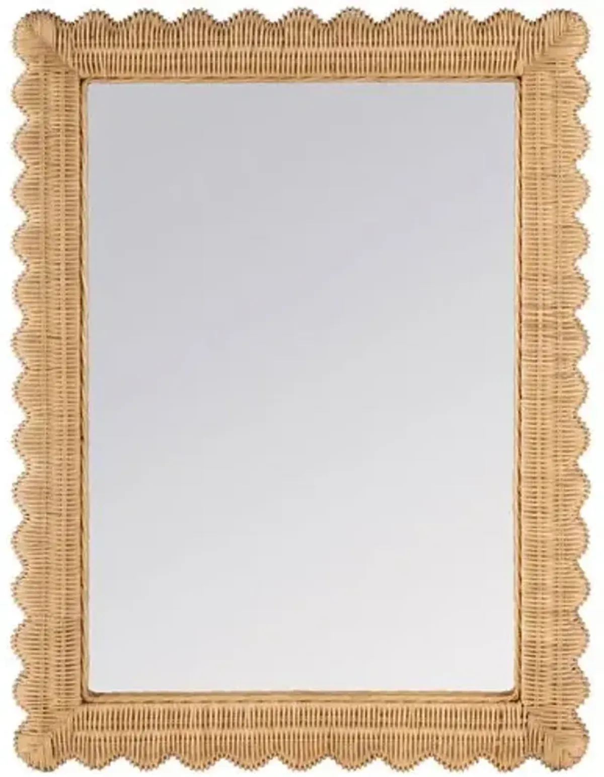 Sunny Scallop Rattan Wall Mirror - Natural