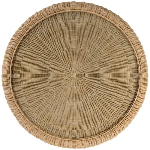 Sunny Scallop Rattan Coffee Table - Natural - Brown