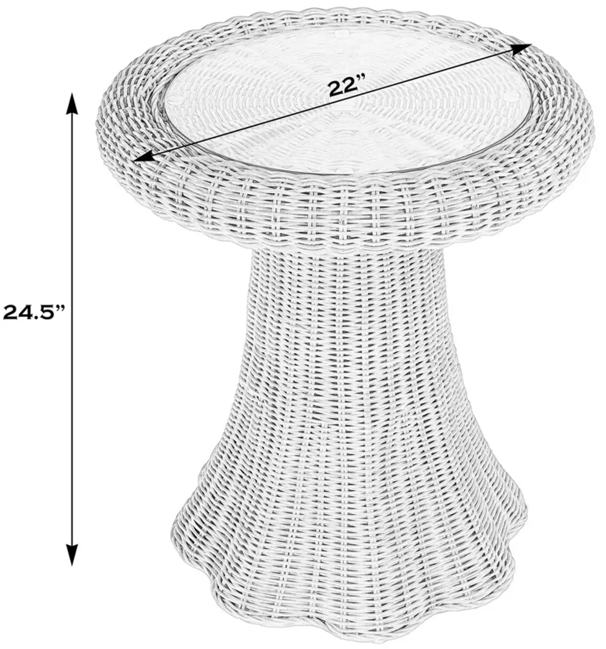 Sunny Scallop Rattan End Table Natural Brown One Kings Lane | Furniture.com
