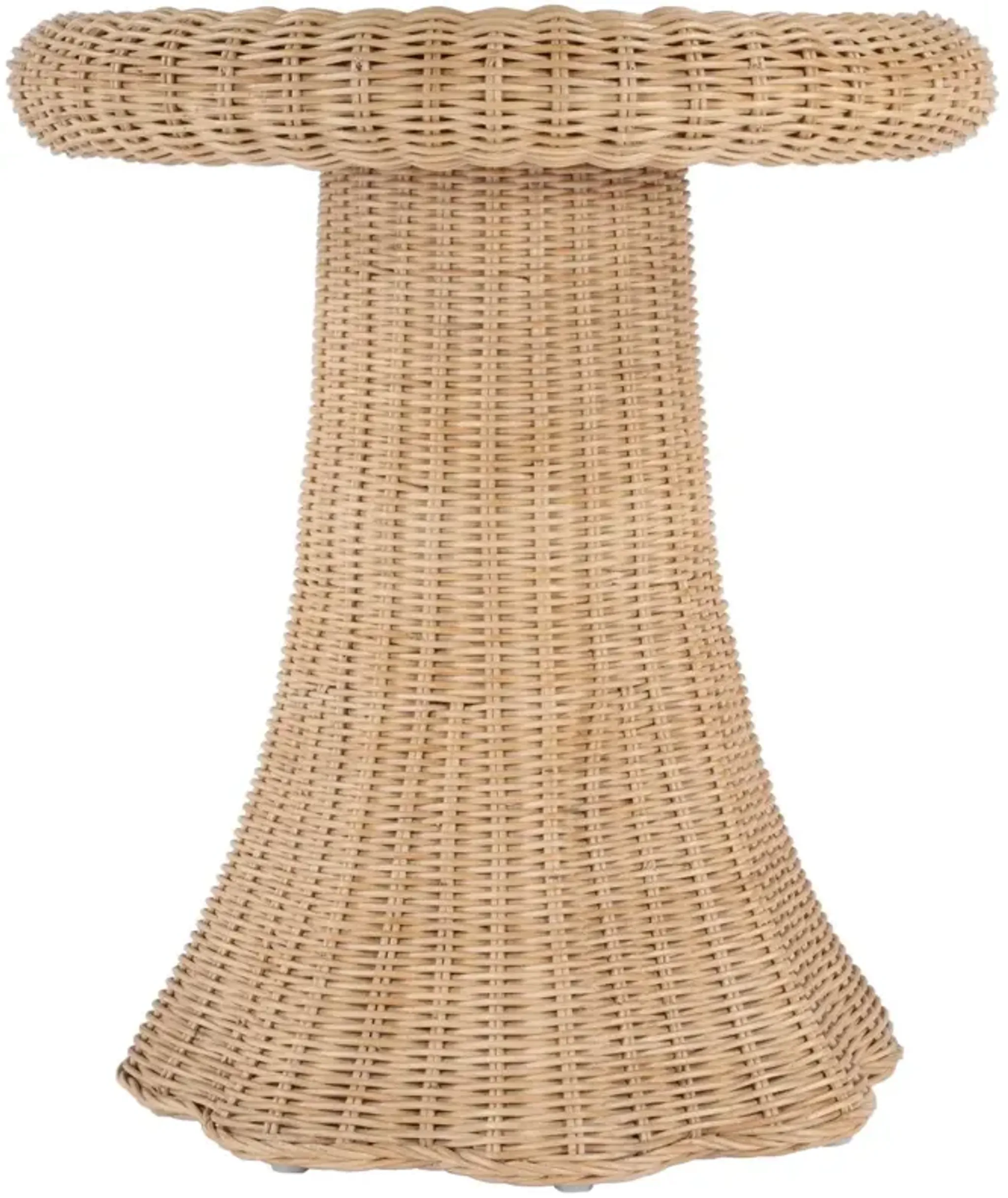 Sunny Scallop Rattan End Table Natural Brown One Kings Lane | Furniture.com