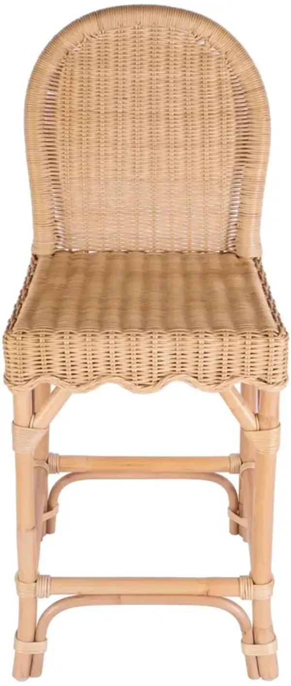 Sunny Scallop Rattan Counter Stool - Natural
