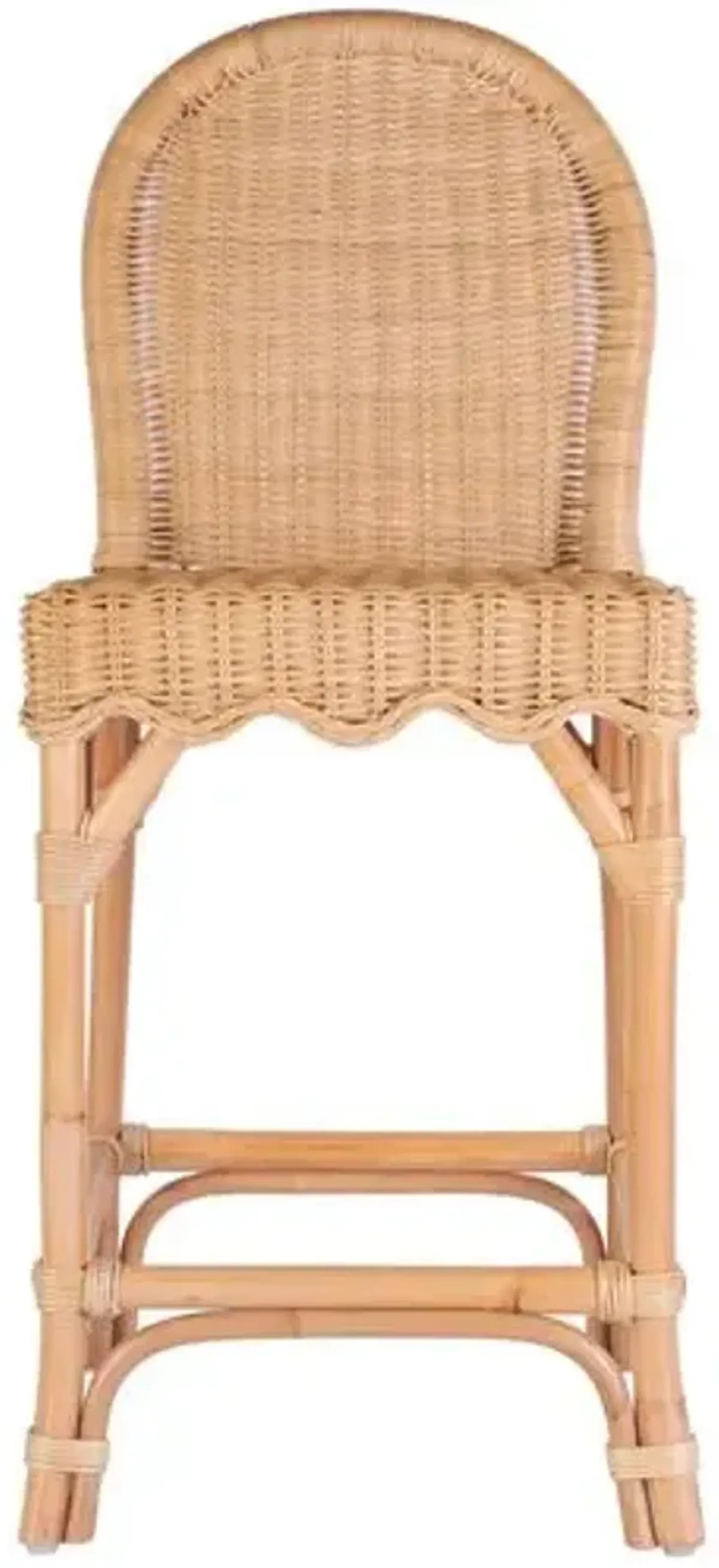 Sunny Scallop Rattan Counter Stool - Natural