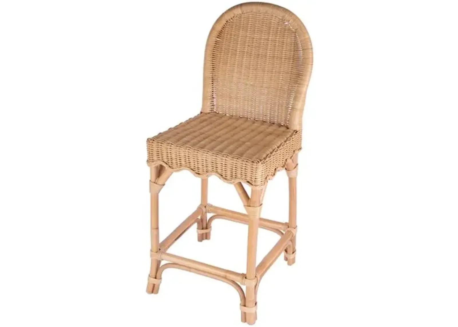 Sunny Scallop Rattan Counter Stool - Natural