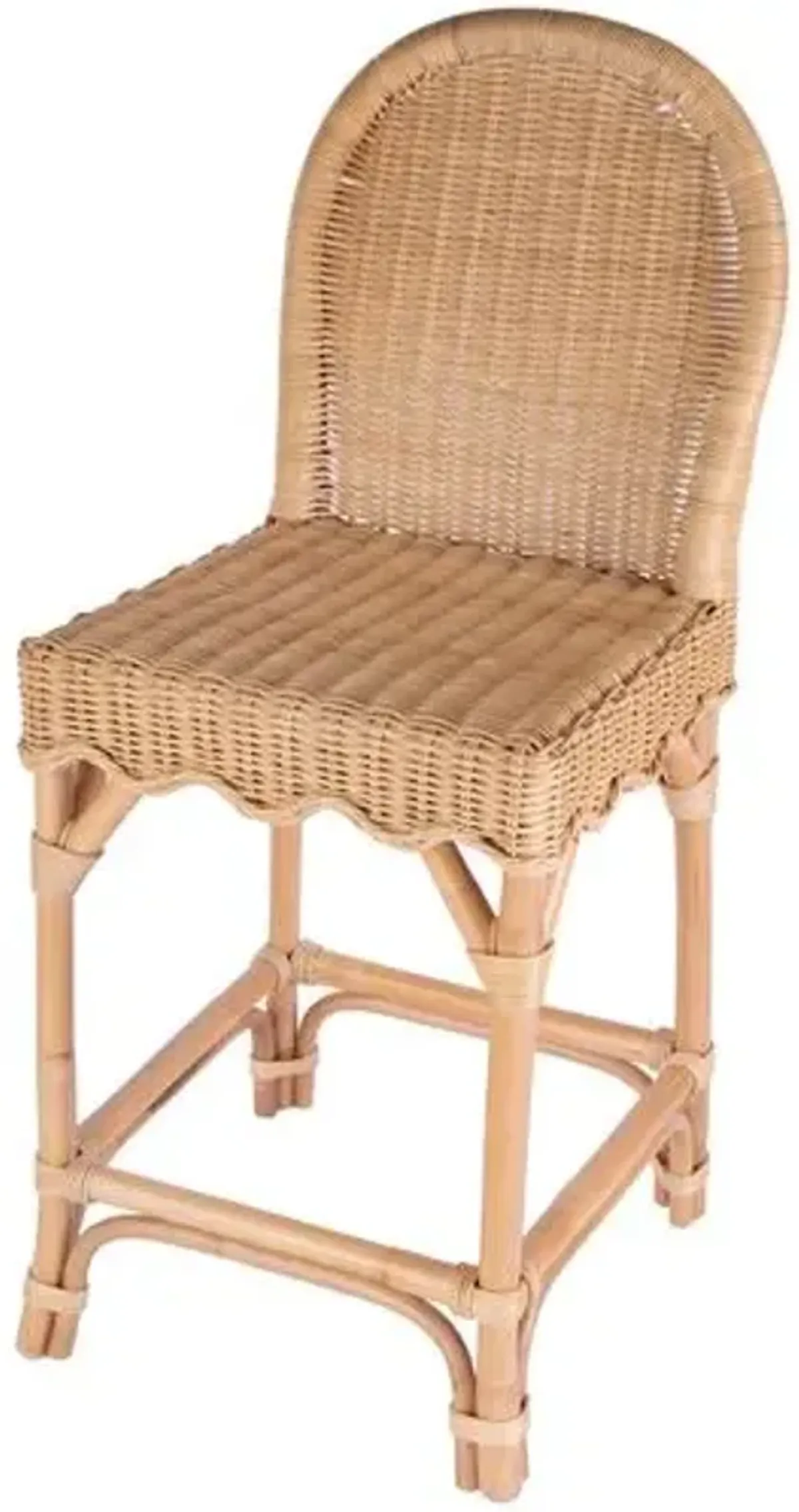 Sunny Scallop Rattan Counter Stool - Natural