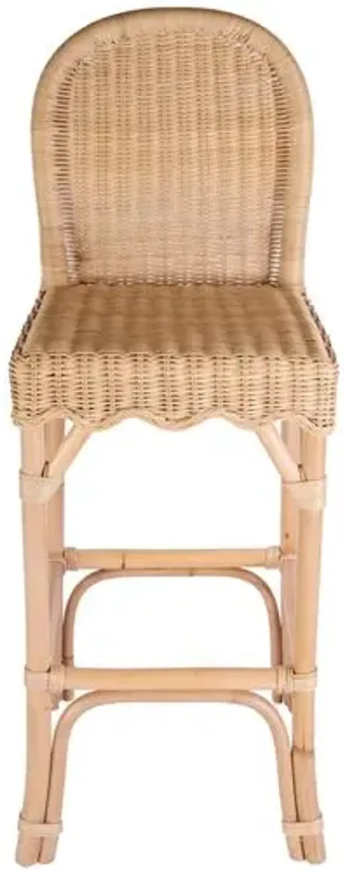 Sunny Scallop Rattan Barstool - Natural - Brown