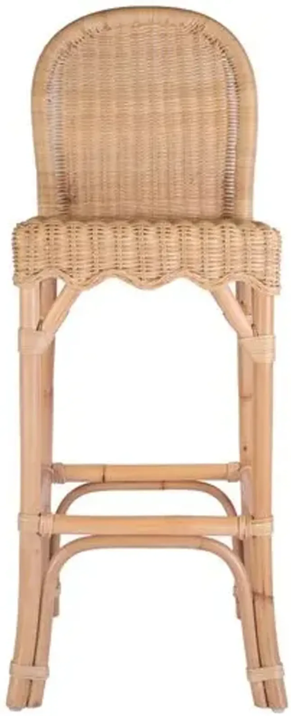 Sunny Scallop Rattan Barstool - Natural - Brown