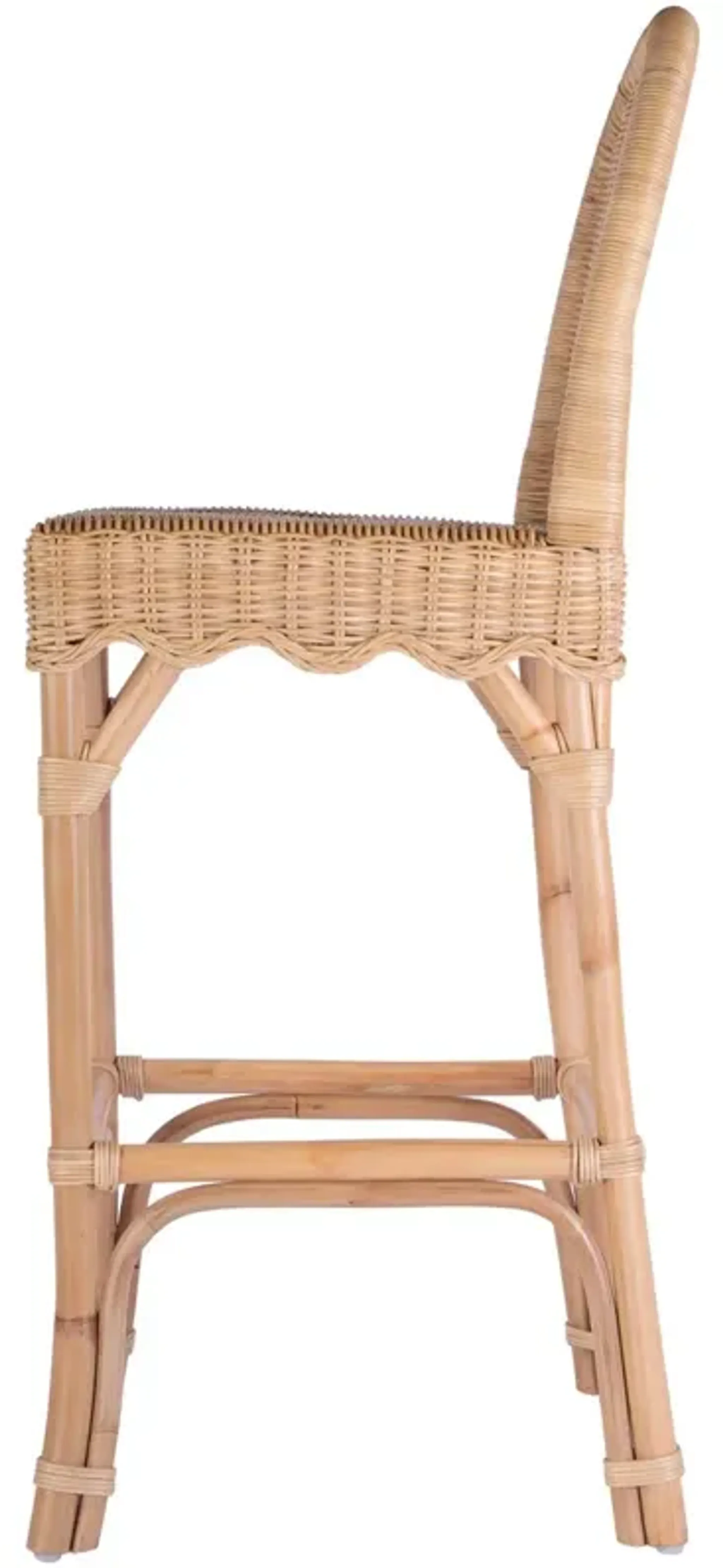 Sunny Scallop Rattan Barstool Natural Brown One Kings Lane | Furniture.com