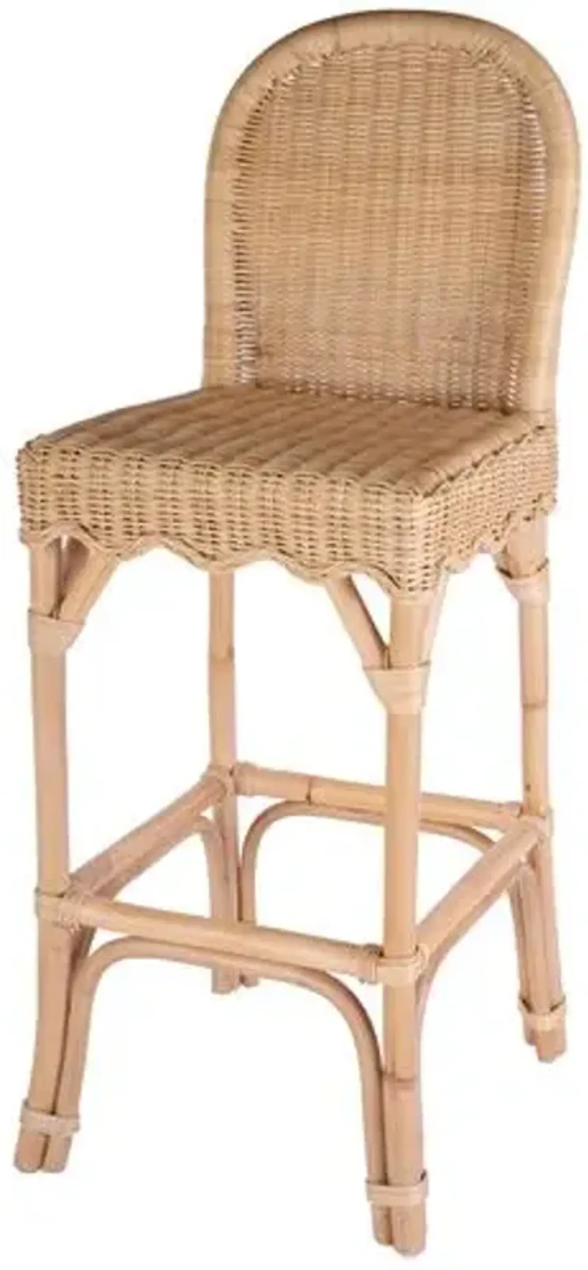 Sunny Scallop Rattan Barstool - Natural - Brown