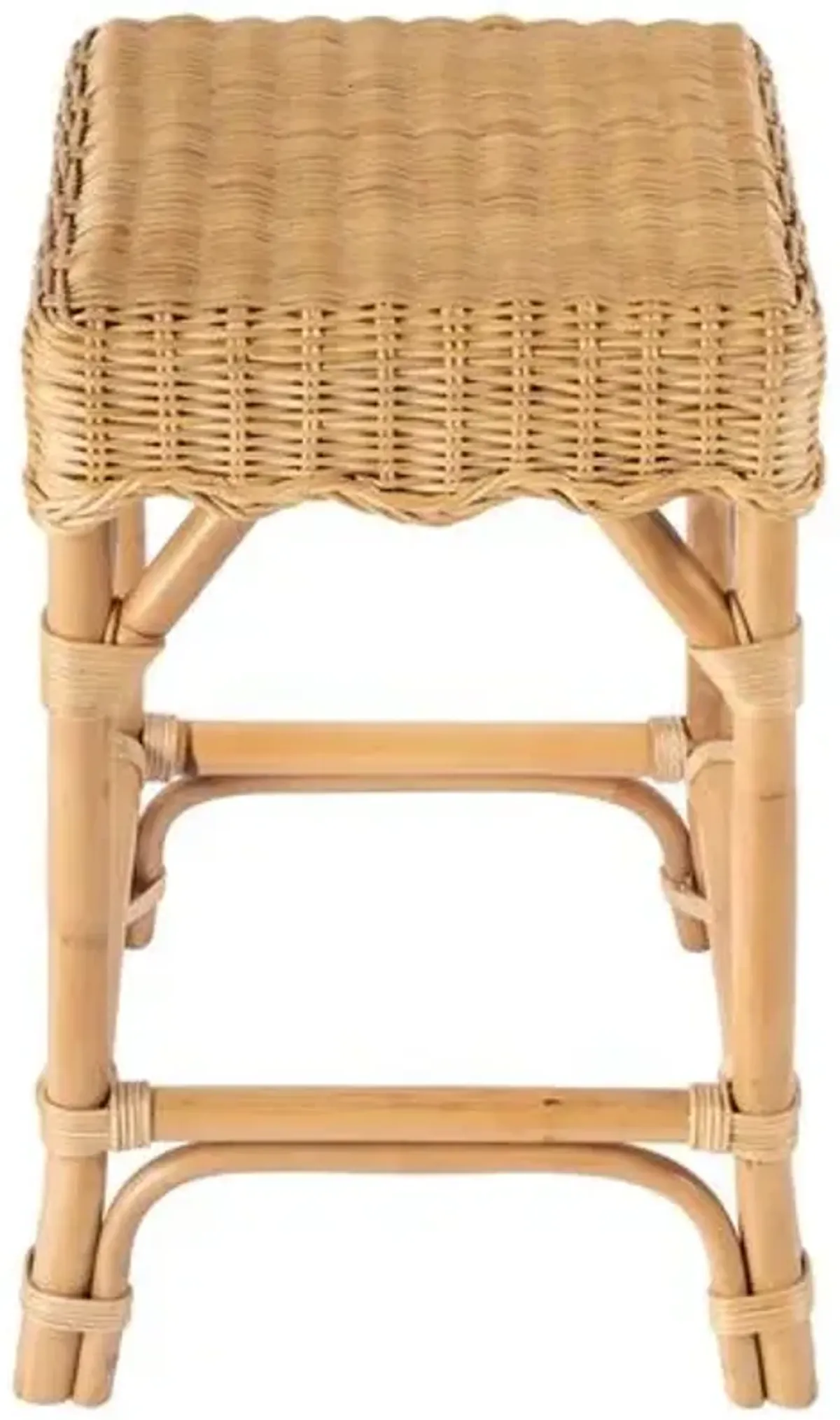 Sunny Scallop Rattan Backless Counter Stool - Natural