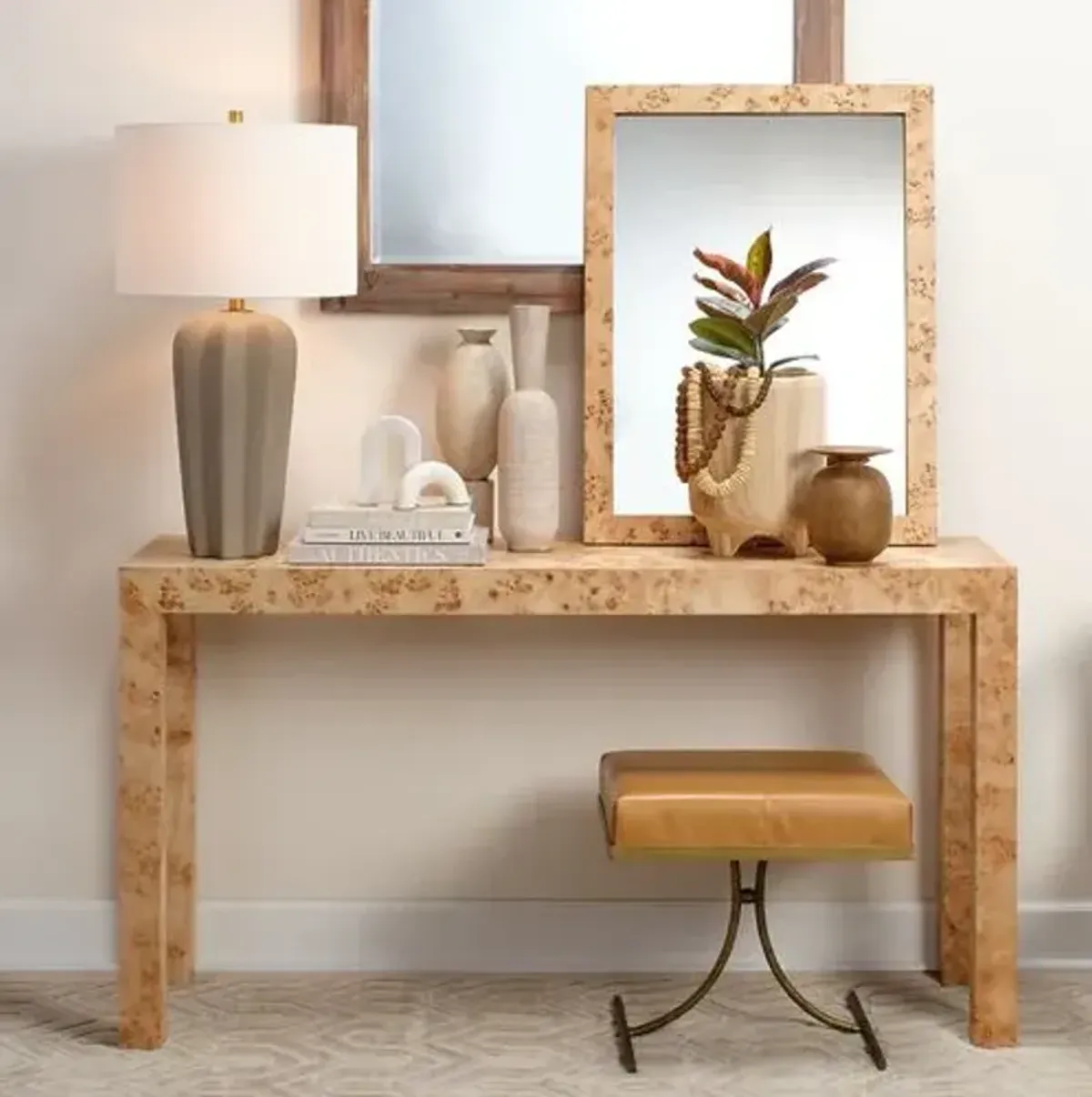 Archer Burl Wood Console Table - Jamie Young Co. - Brown