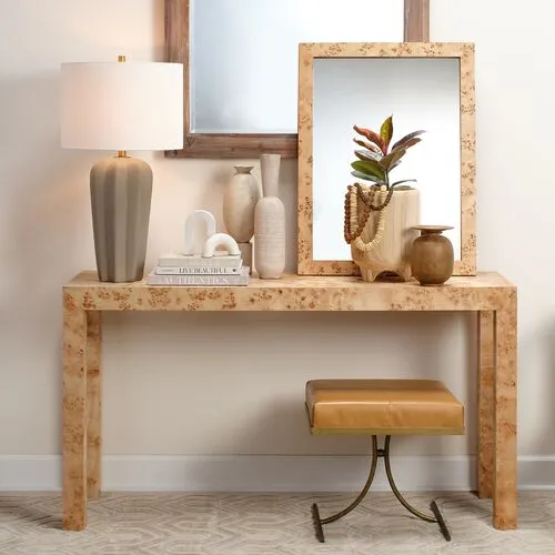 Archer Burl Wood Console Table - Jamie Young Co. - Brown