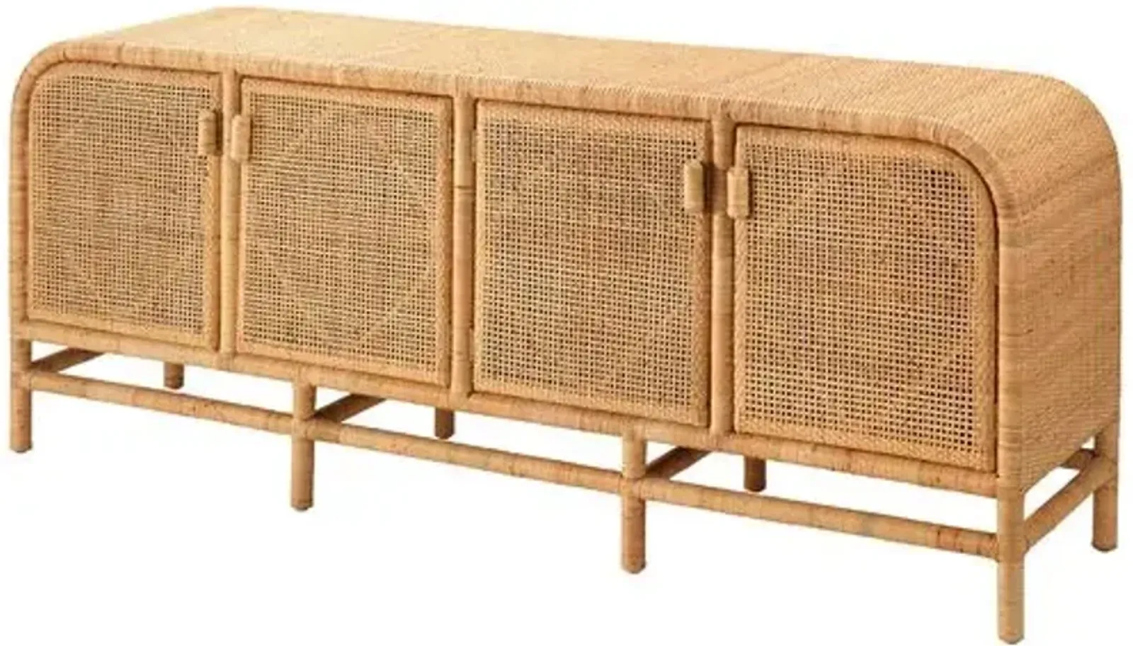 Santa Monica Four Door Rattan Sideboard - Natural - Jamie Young Co. - Brown