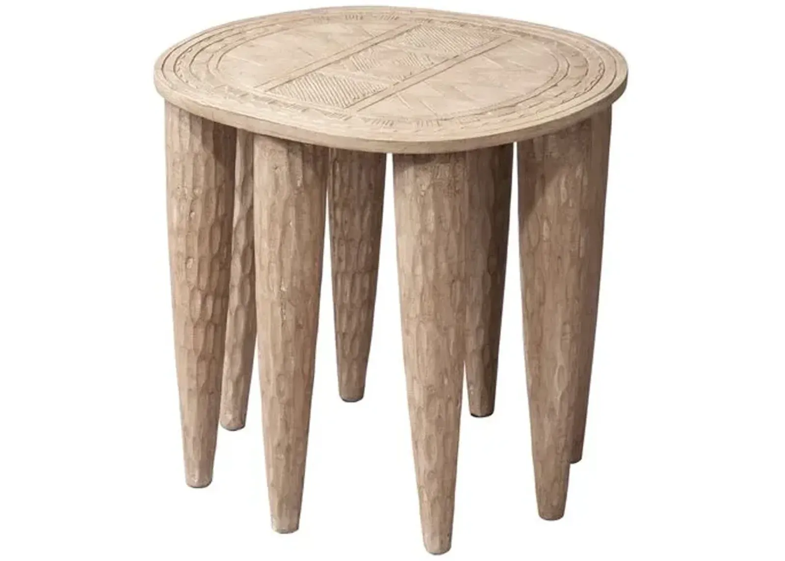 Naga Mango Wood Side Table/Stool - Jamie Young Co. - Handcrafted - Brown