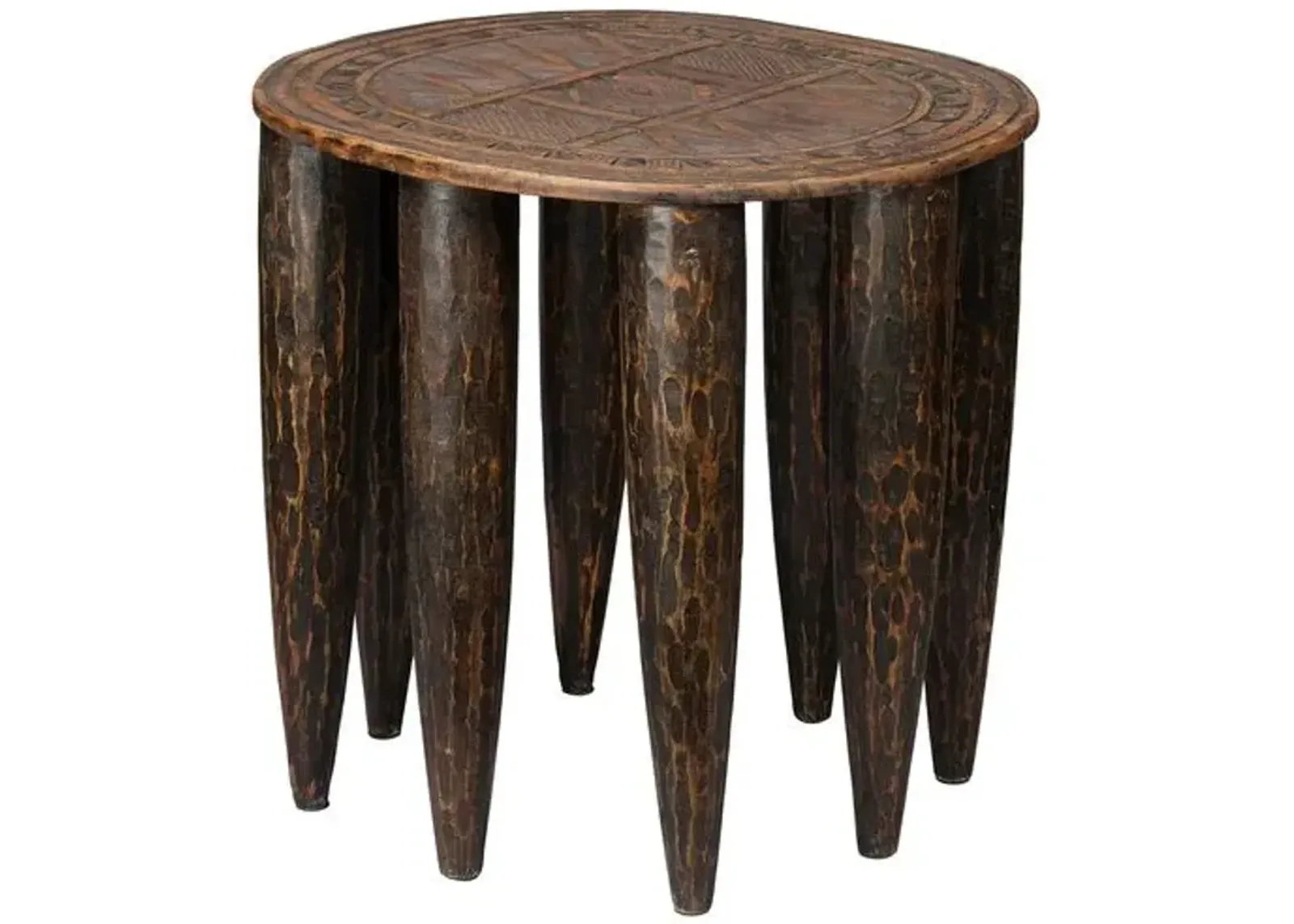 Naga Mango Wood Side Table/Stool - Jamie Young Co. - Handcrafted - Brown