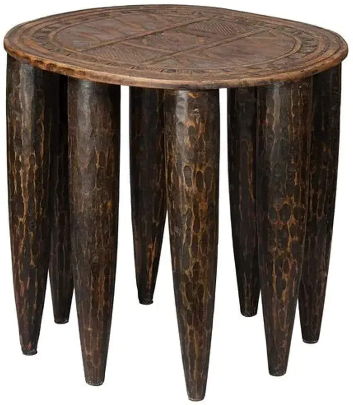 Naga Mango Wood Side Table/Stool - Jamie Young Co. - Handcrafted - Brown