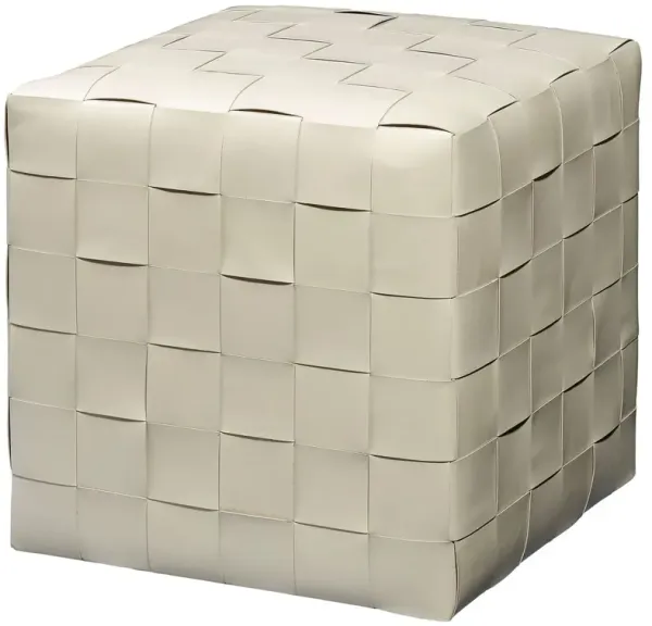 Woven Leather Ottoman