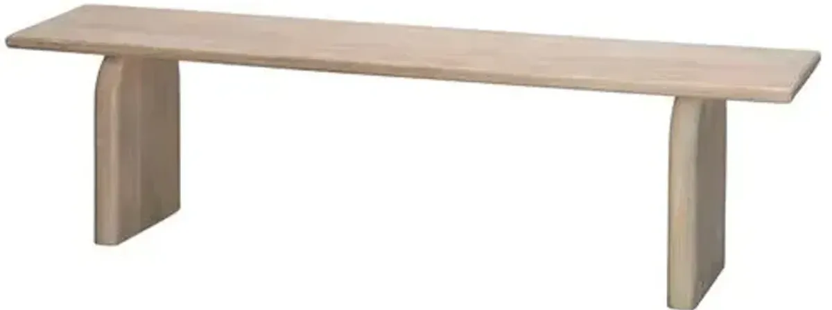 Arc Wood Dining/Accent Bench - Jamie Young Co. - Brown