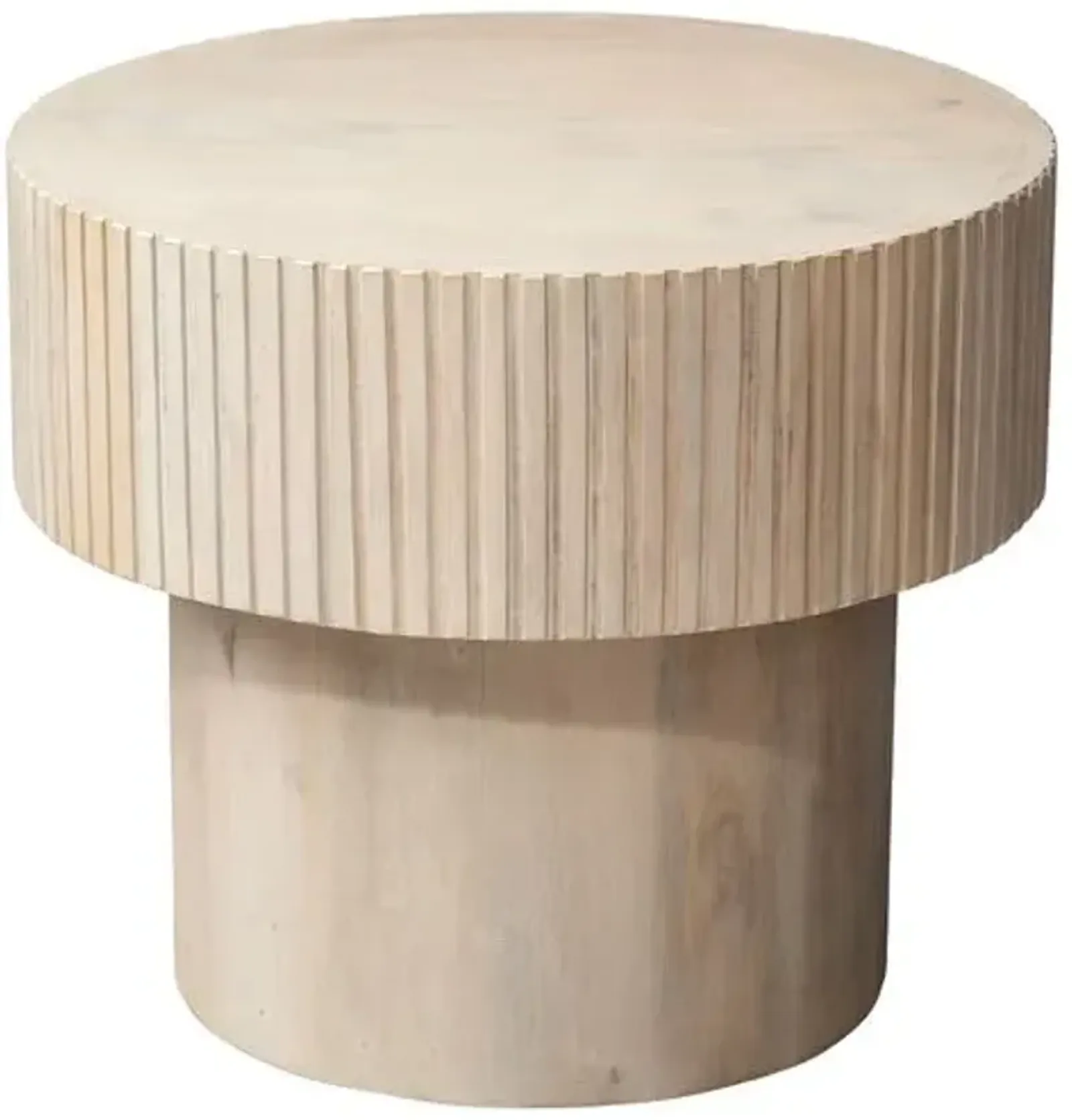 Notch Round Side Table - Jamie Young Co. - Brown