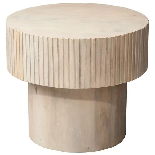 Notch Round Side Table - Jamie Young Co. - Brown