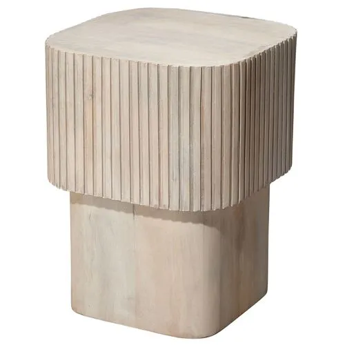 Notch Square Side Table - Jamie Young Co. - Brown