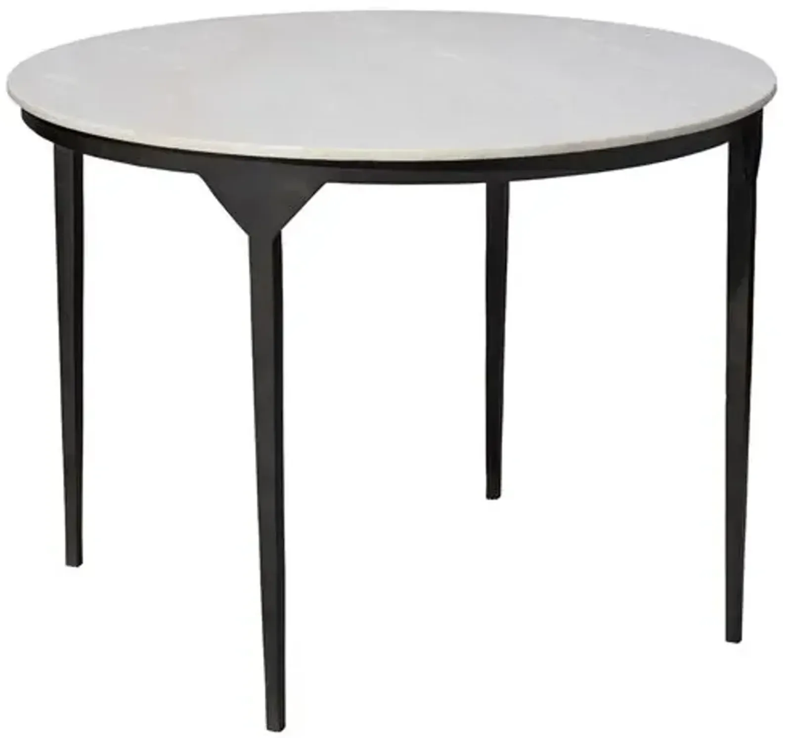 Dante Round Marble Dining Table - White/Black - Jamie Young Co.