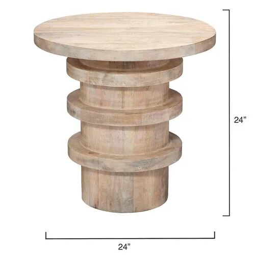 Revolve Wood Side Table - Jamie Young Co. - White