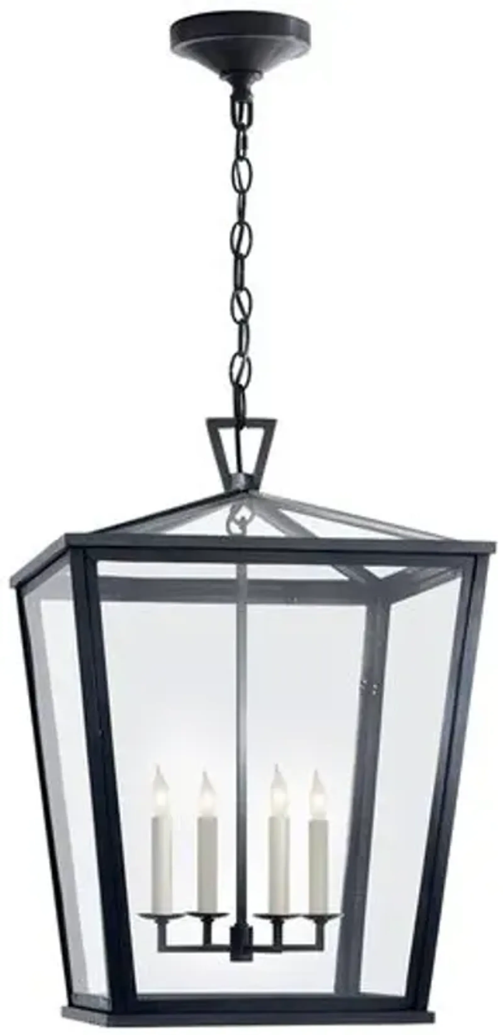 Visual Comfort - Darlana Outdoor Medium Hanging Lantern - Bronze - Black