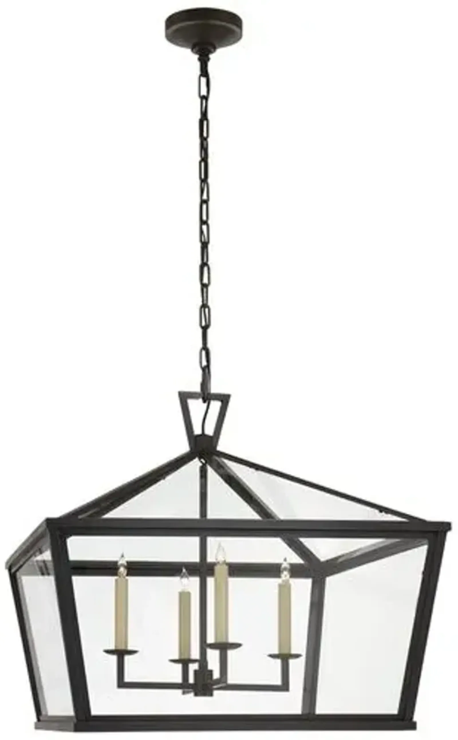 Visual Comfort - Darlana Outdoor Medium Wide Hanging Lantern - Bronze - Black