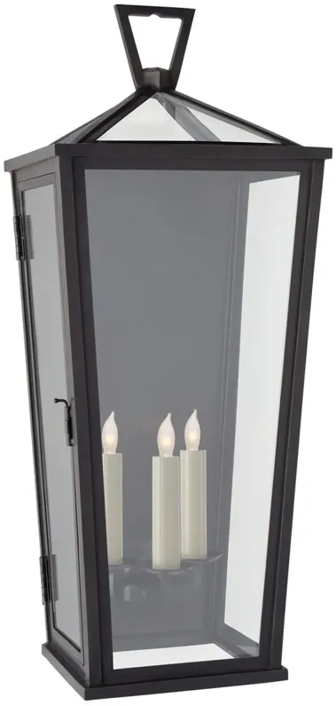 Darlana Outdoor Tall 3/4 Wall Lantern, Bronze