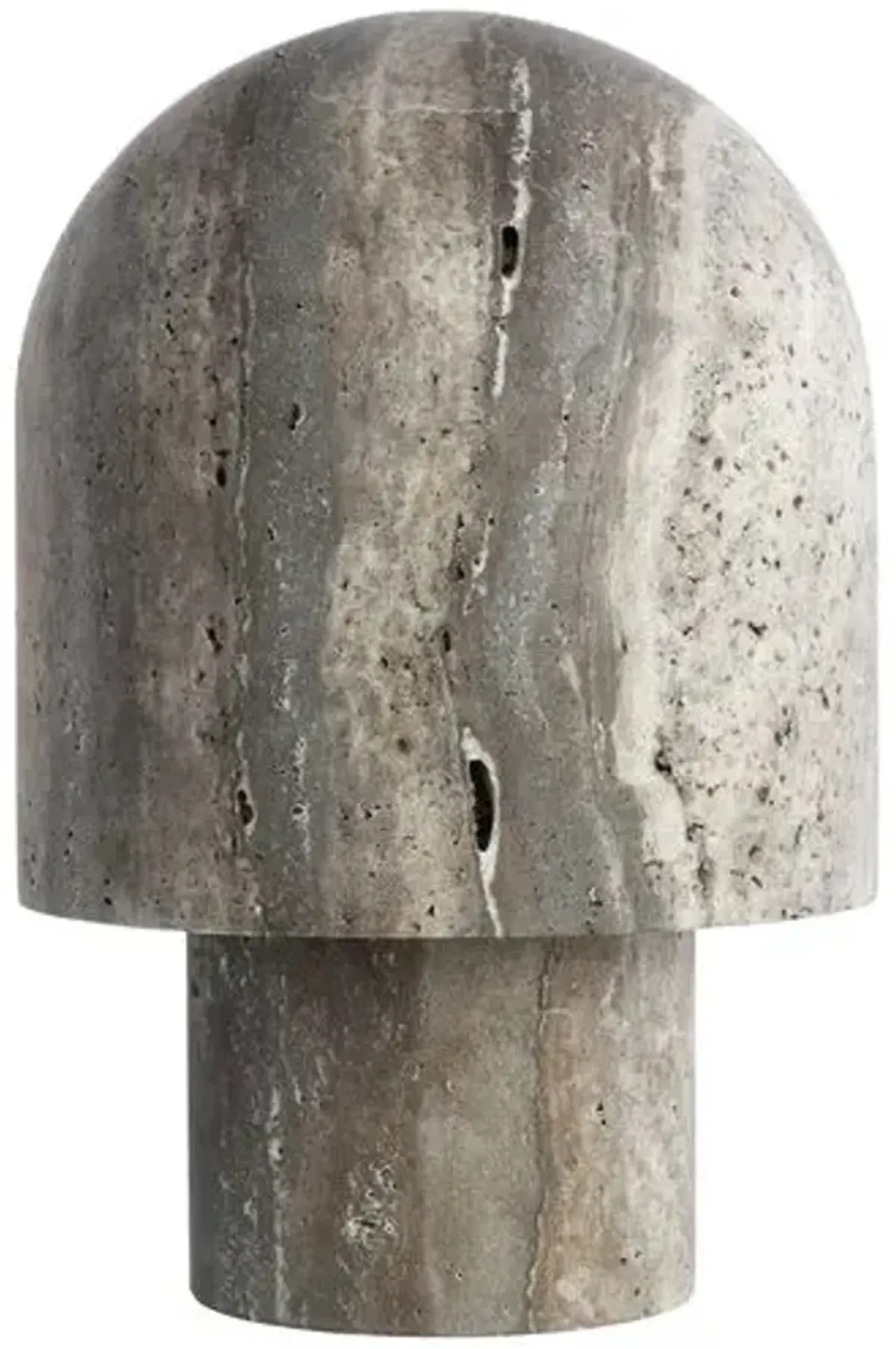 Visual Comfort - Kennett Indoor/Outdoor Small Travertine Table Lamp - Grey