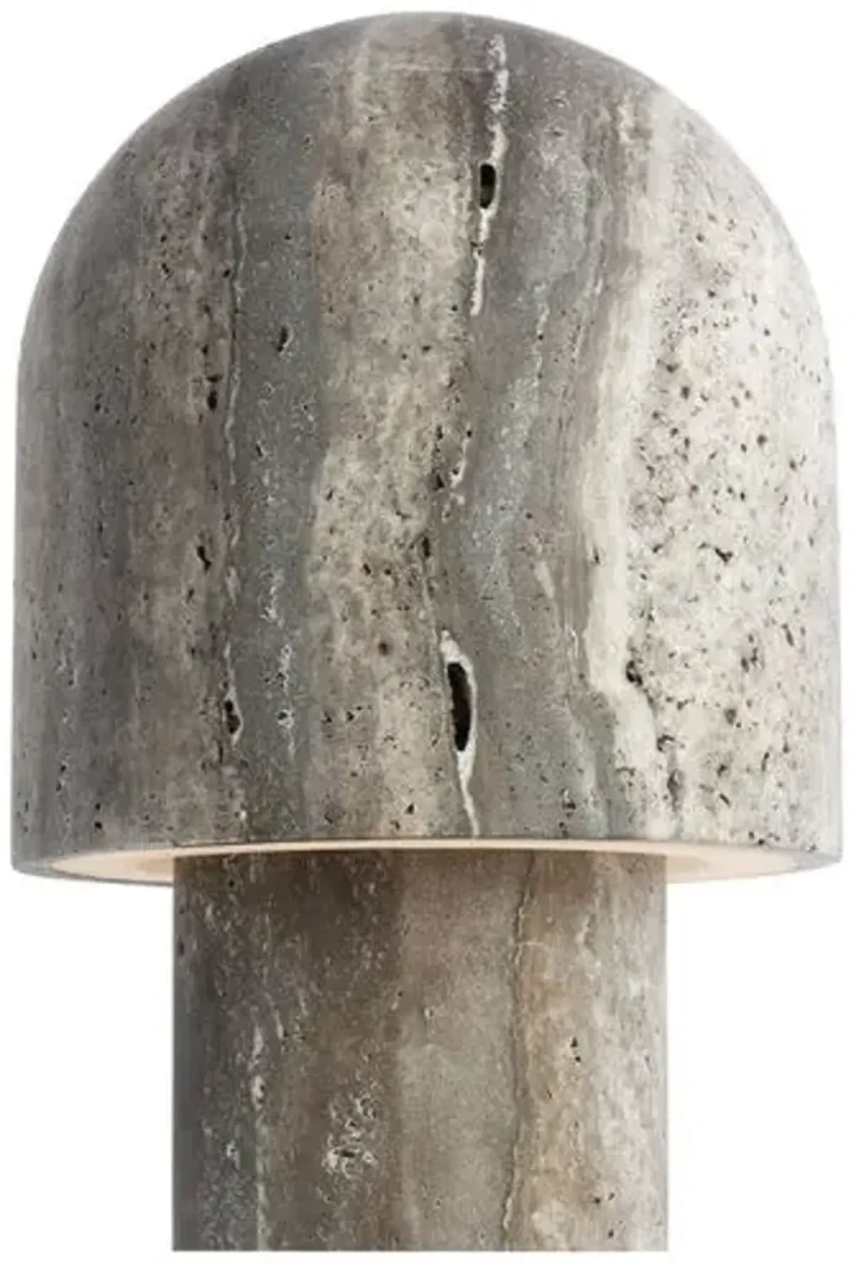 Visual Comfort - Kennett Indoor/Outdoor Small Travertine Table Lamp - Grey