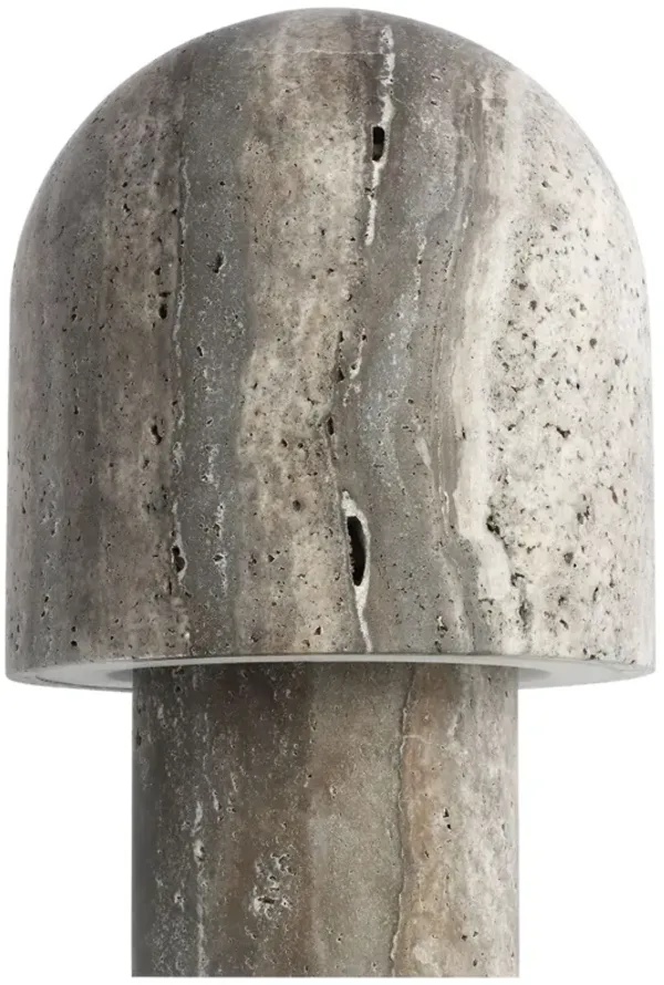 Visual Comfort - Kennett Indoor/Outdoor Small Travertine Table Lamp - Grey
