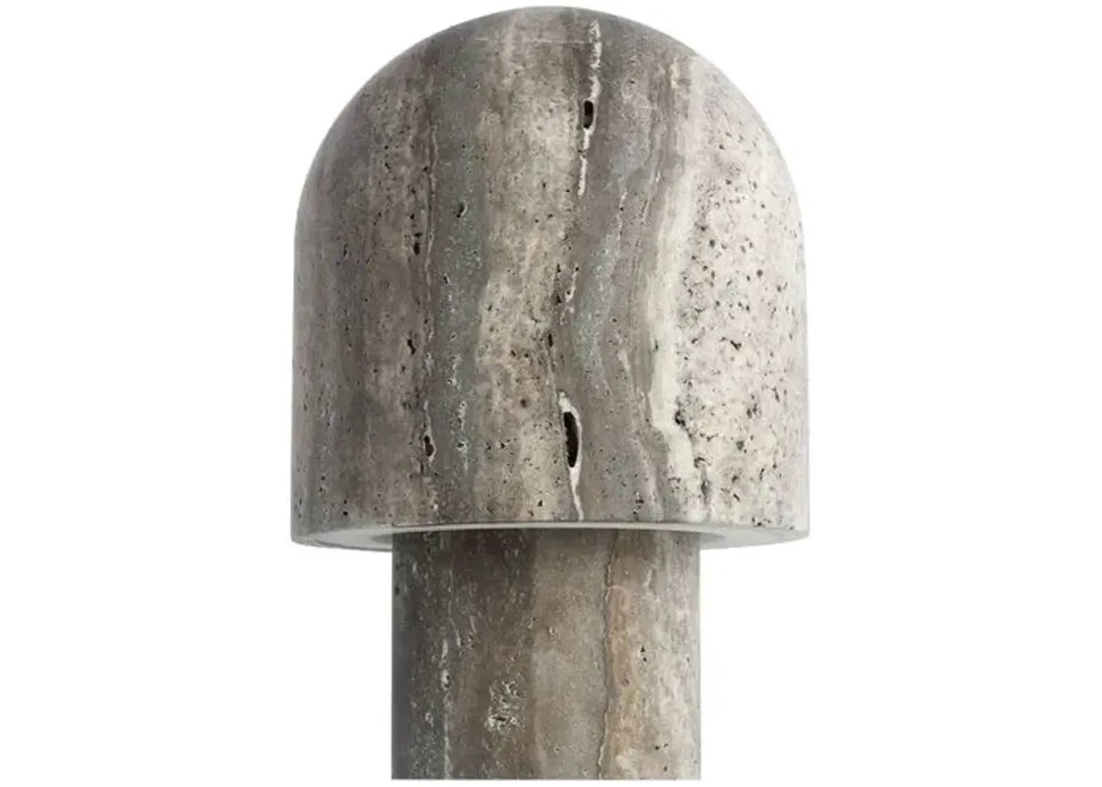 Visual Comfort - Kennett Indoor/Outdoor Small Travertine Table Lamp - Grey