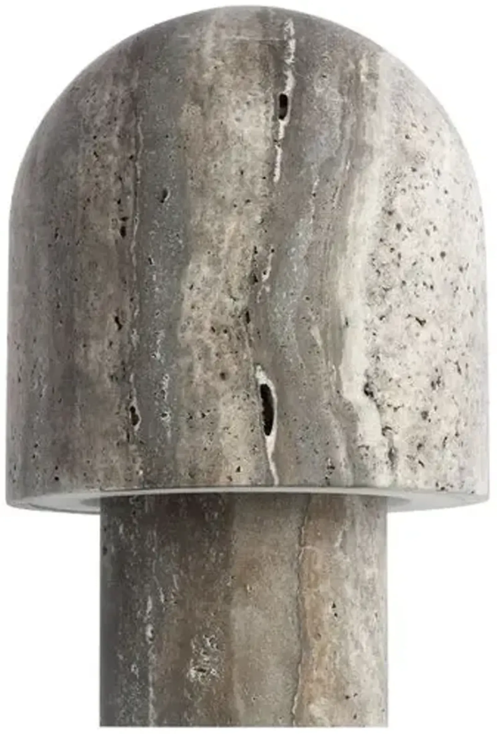 Visual Comfort - Kennett Indoor/Outdoor Small Travertine Table Lamp - Grey