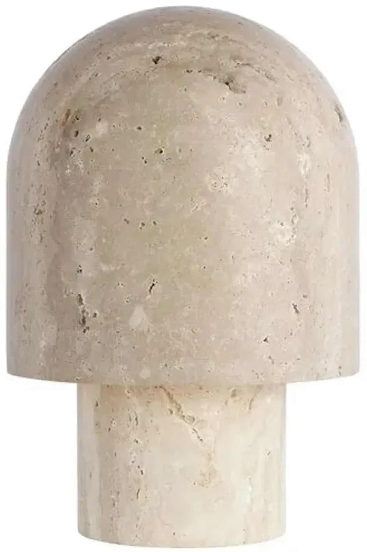 Visual Comfort - Kennett Indoor/Outdoor Small Travertine Table Lamp - Beige