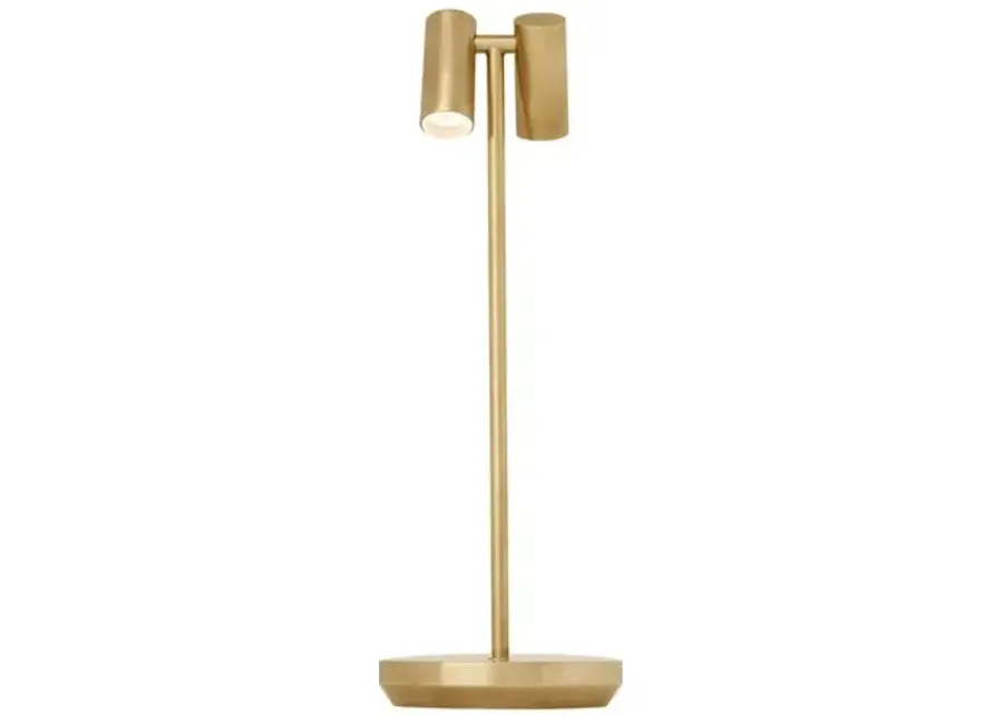 Visual Comfort - Doppia Indoor/Outdoor Accent Rechargeable Table Lamp - Gold